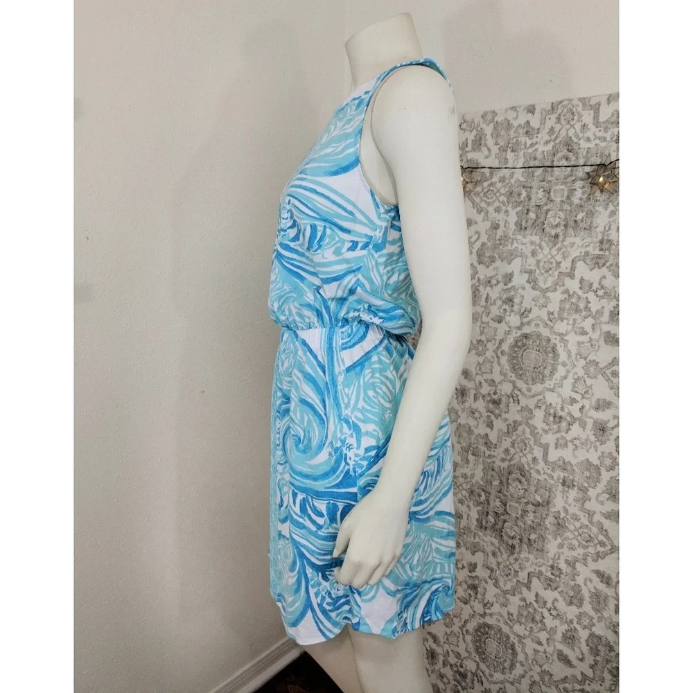Lily Pulitzer Blue & White printed Windward summer beach Dress - Picture 5 of 8